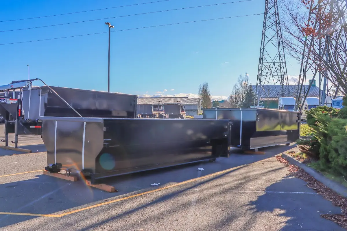 Roll-off dumpster ready for waste disposal at job site for 15 Yard Dumpster Rental in Waterbury